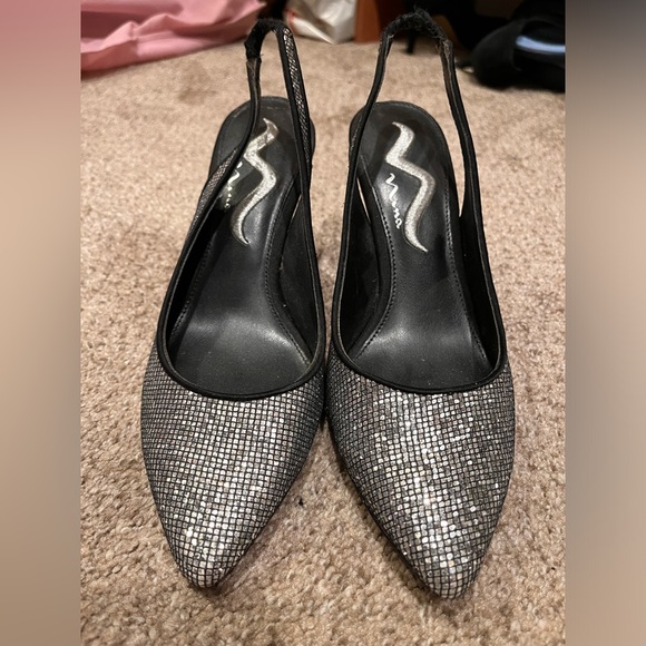 Nina silver glitter sling back heels 7 - Picture 3 of 6